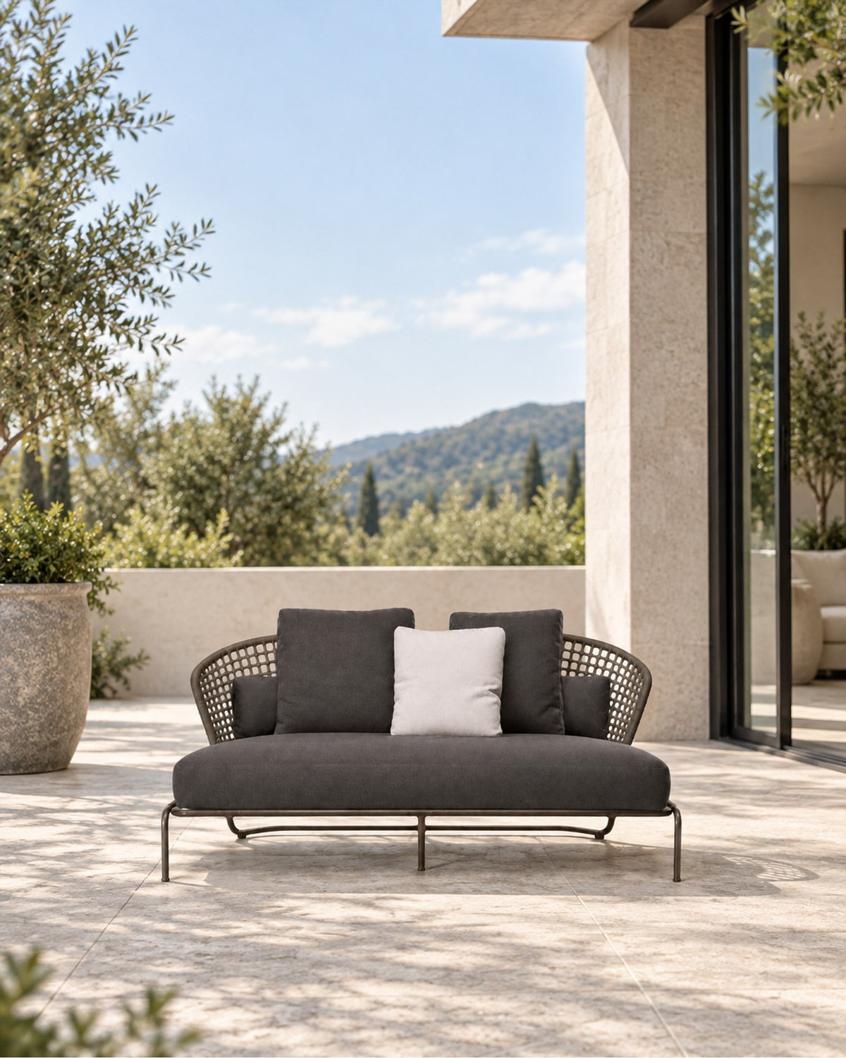 Ischia Two-Seat Sofa in a styled setting