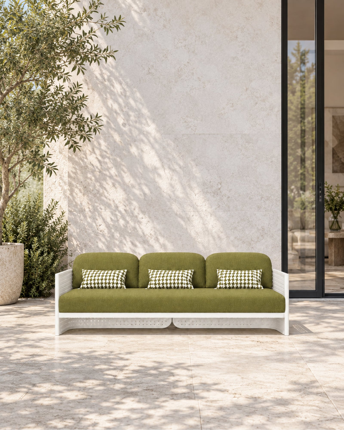 Luna Sofa in Aluminium in a styled setting