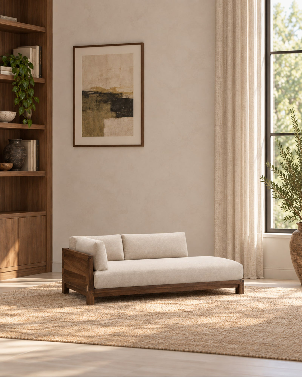 Bixby Chaise in a styled setting