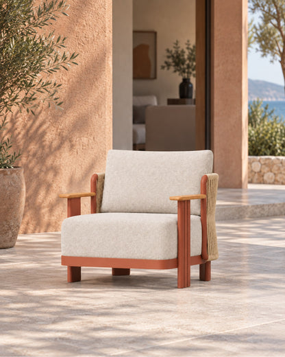 Aria Lounge Chair in Aluminium in a styled setting