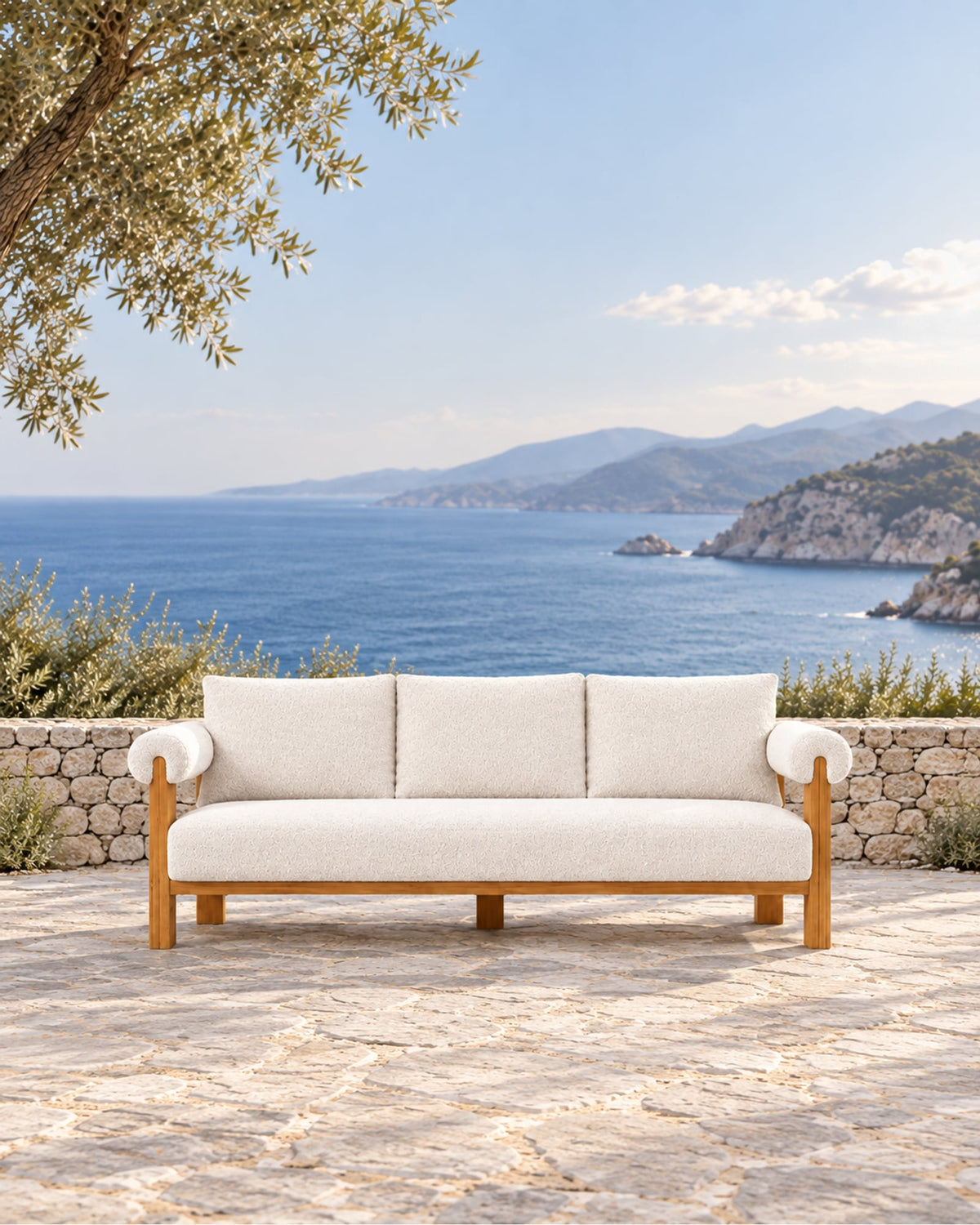 Ethereal Sofa in Teak in a styled setting