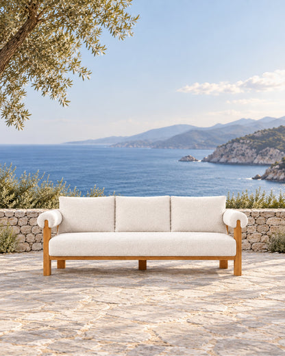 Ethereal Sofa in Teak in a styled setting