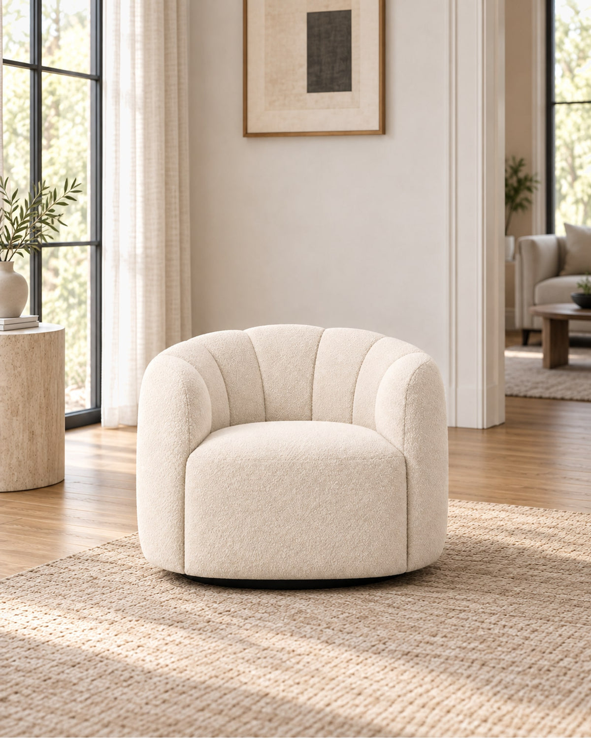 Adriana Swivel Chair in a styled setting