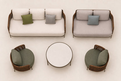 Amalfi Outdoor Sofa Set, overhead top view