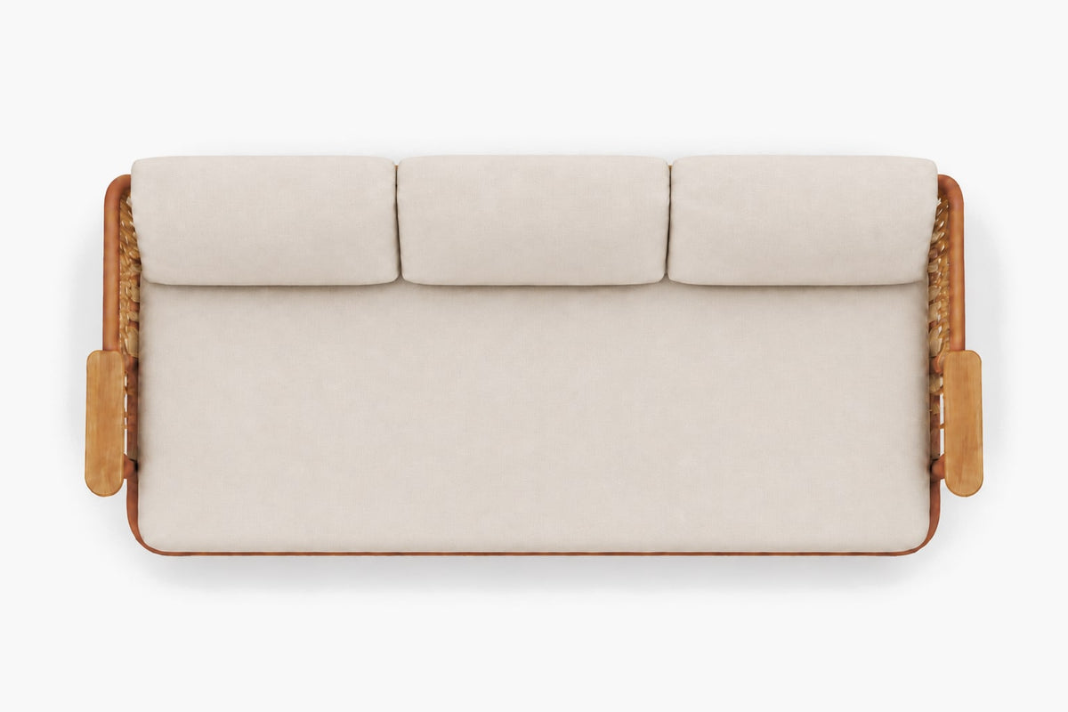 Aria Sofa in Aluminium, overhead top view
