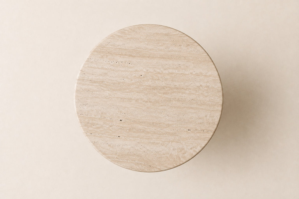 Cellini Round Side Table, overhead top view
