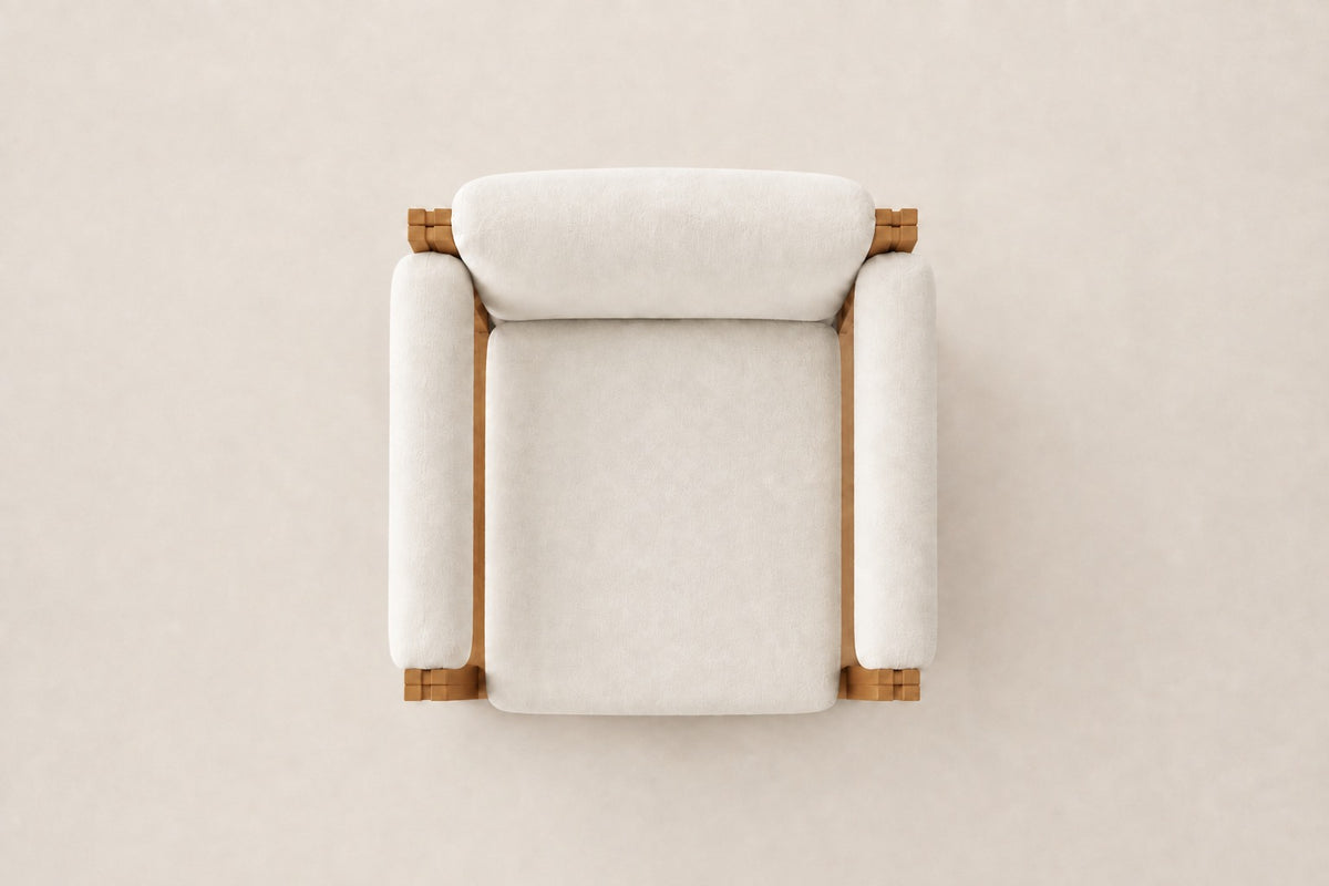 Ethereal Dining Chair in Teak, overhead top view