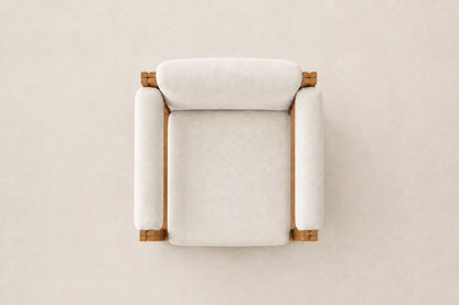 Ethereal Dining Chair in Teak, overhead top view