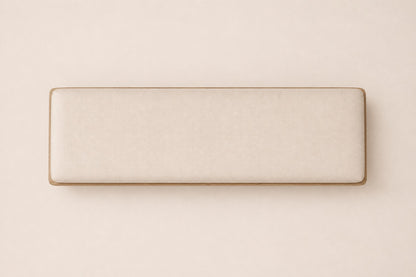 Gael Oak Fabric End-of-Bed Bench, overhead top view