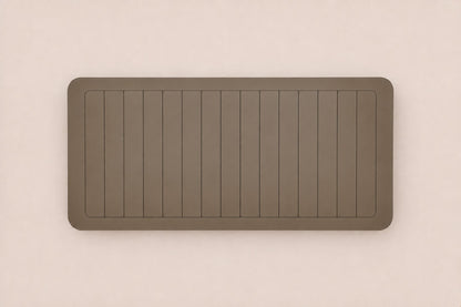Grace Dining Table in Aluminium, overhead top view