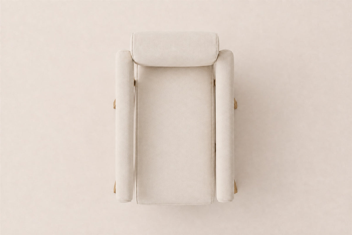 Jakob Leather Lounge Chair, overhead top view