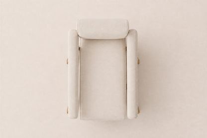 Jakob Leather Lounge Chair, overhead top view