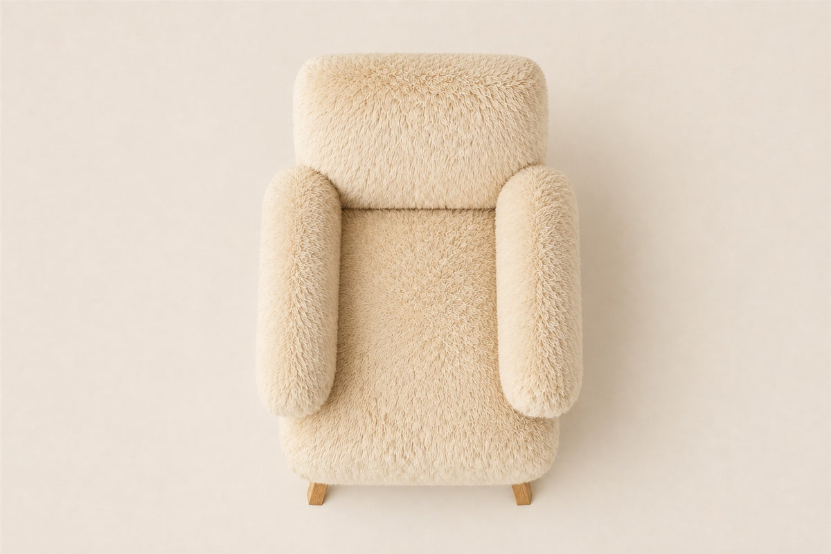 Jakob Sheepskin Lounge Chair, overhead top view