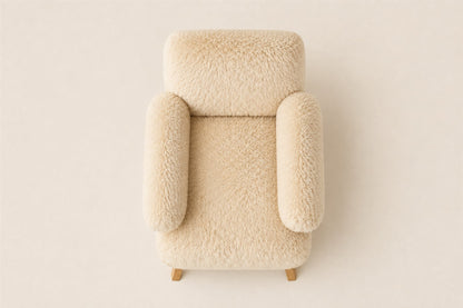 Jakob Sheepskin Lounge Chair, overhead top view