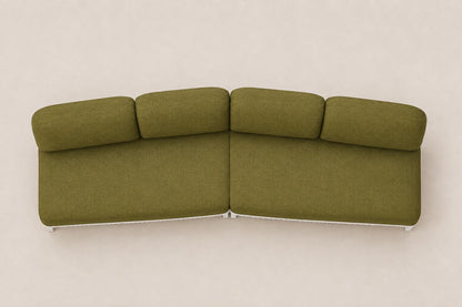 Luna Modular Corner Sofa in Aluminium, overhead top view