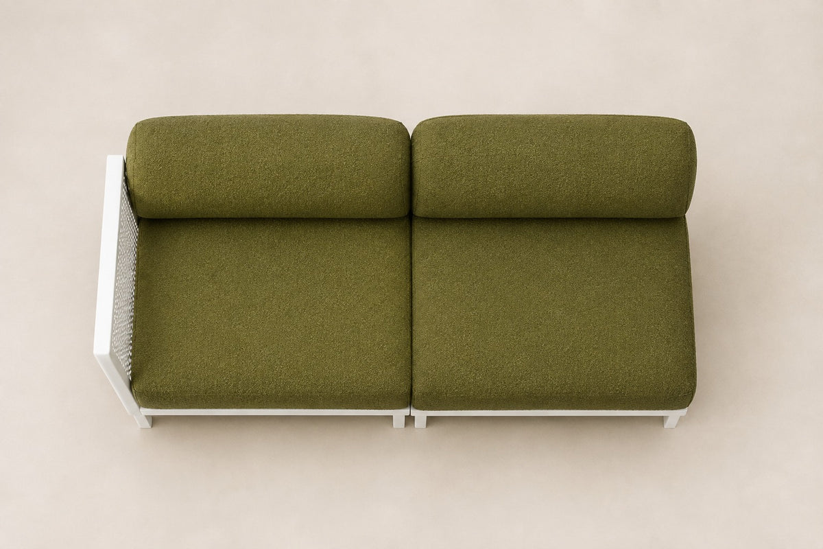 Luna Modular Two-Seat in Aluminium, overhead top view