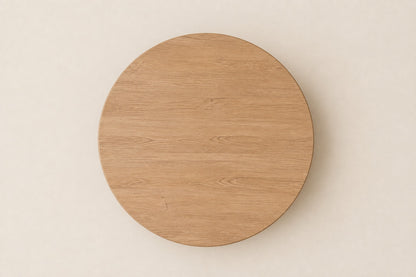 Oak Tropez Round Coffee Table, overhead top view