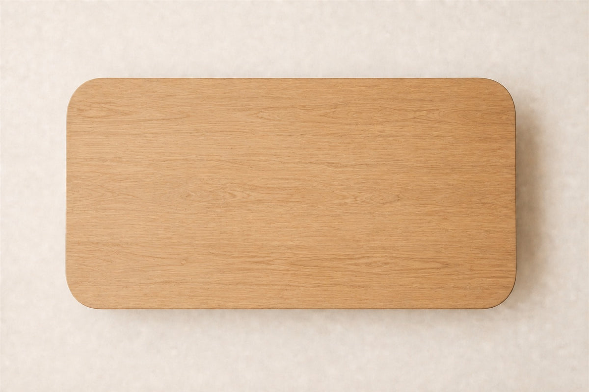 Oslo Cylinder Rectangular Dining Table, overhead top view