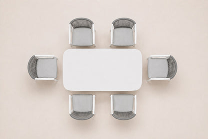 Paros Outdoor Dining Set, overhead top view