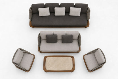 Positano Outdoor Sofa Set, overhead top view