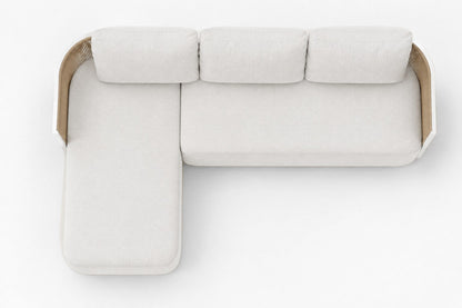 Ripple Chaise Sectional in Aluminium, overhead top view