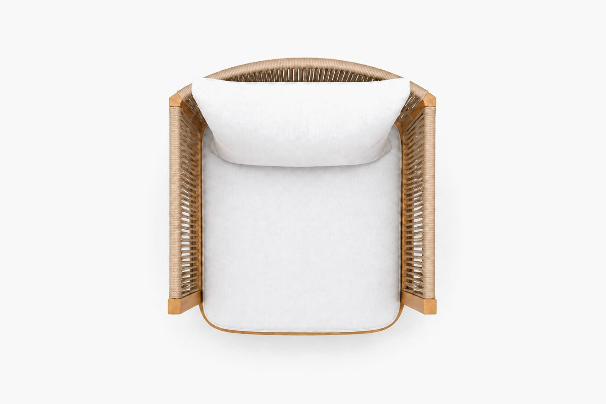 Ripple Dining Chair in Teak, overhead top view