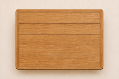 Serein Coffee Table in Teak, overhead top view