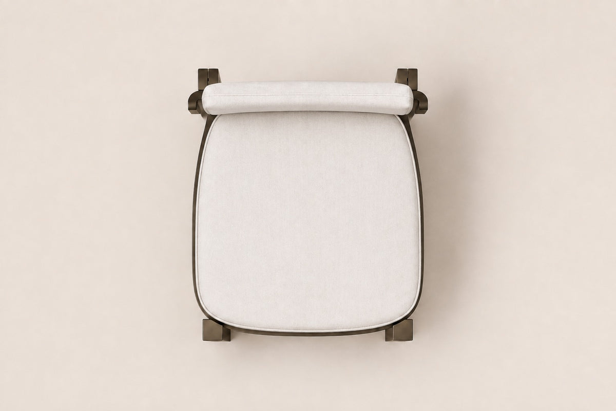 Serein Dining Chair in Aluminium, overhead top view
