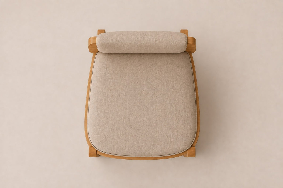 Serein Dining Chair in Teak, overhead top view