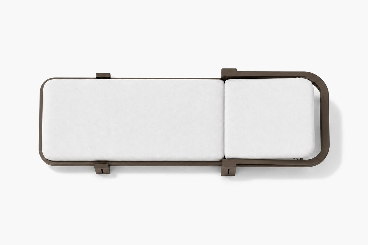 Serein Sun Lounger in Aluminium, overhead top view