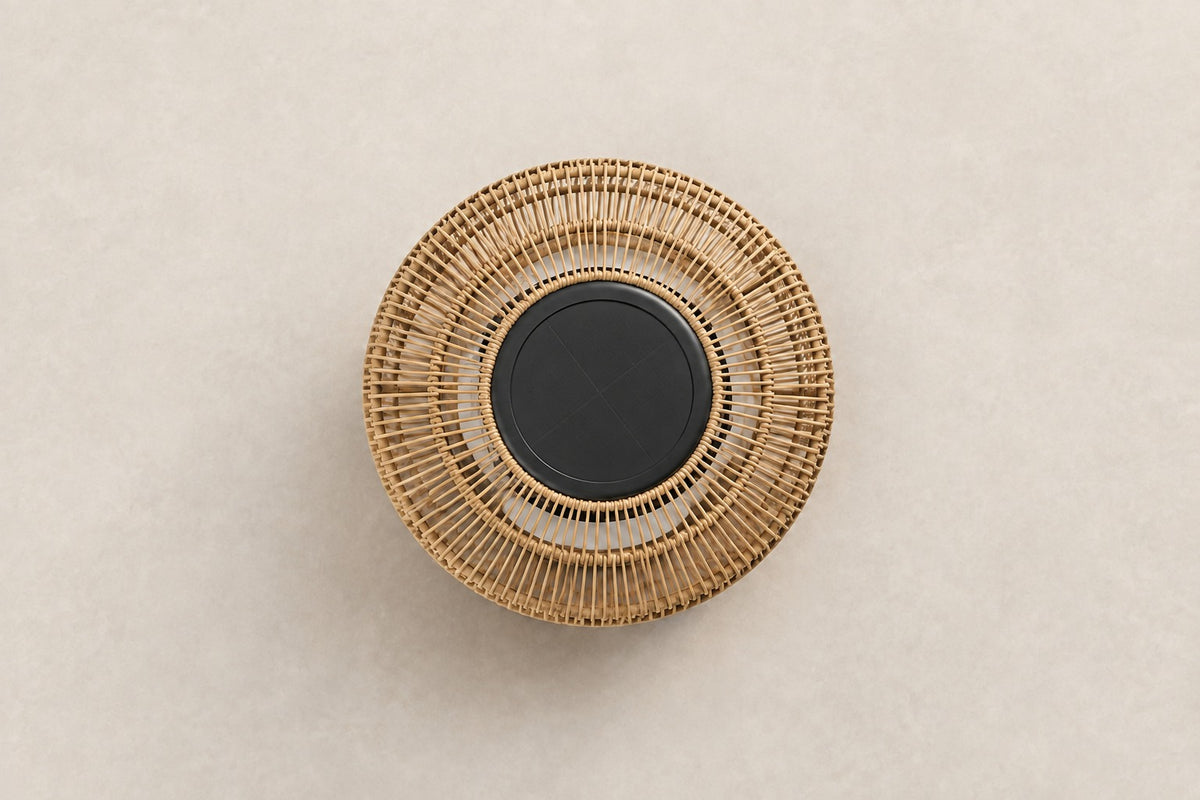 Solano Solar Lantern, Column, Open Weave, overhead top view