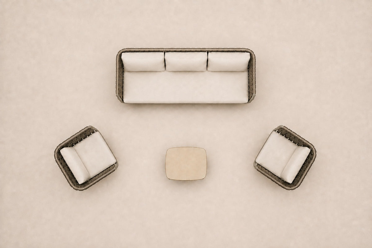 Tavira Outdoor Sofa Set, overhead top view