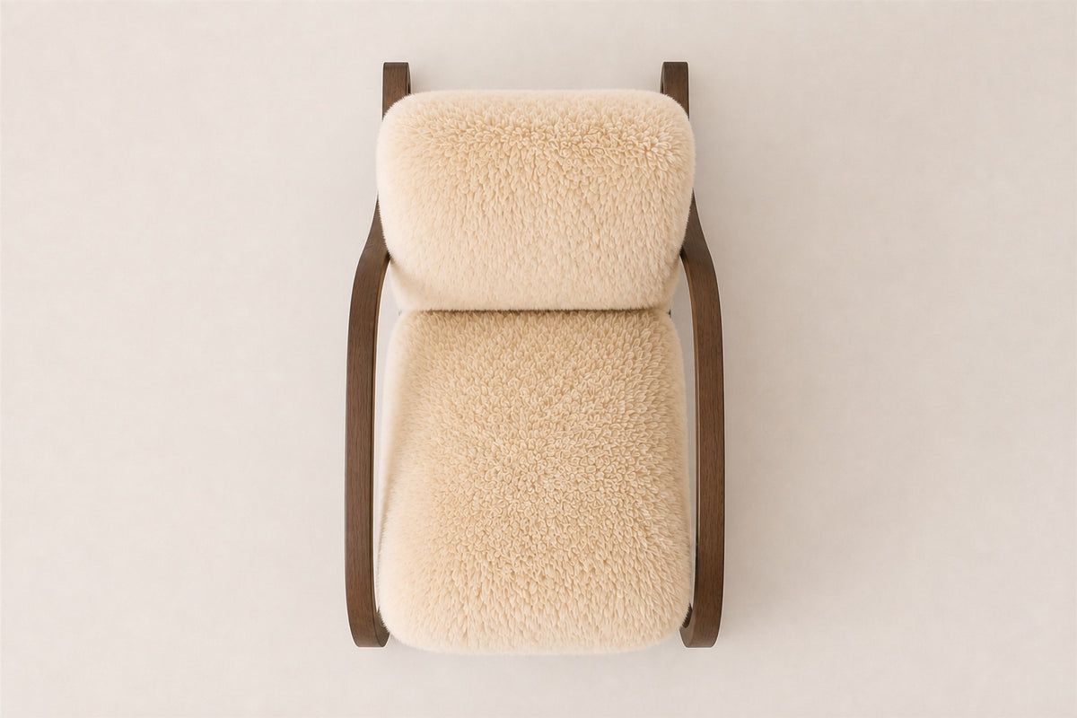 Wilder Sheepskin Chair, overhead top view