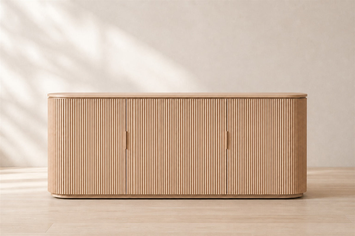Yron 4-Door Sideboard, photographed in a quiet interior