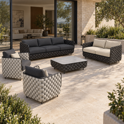 Lifestyle view: Bodrum Outdoor Sofa Set in a furnished home terrace