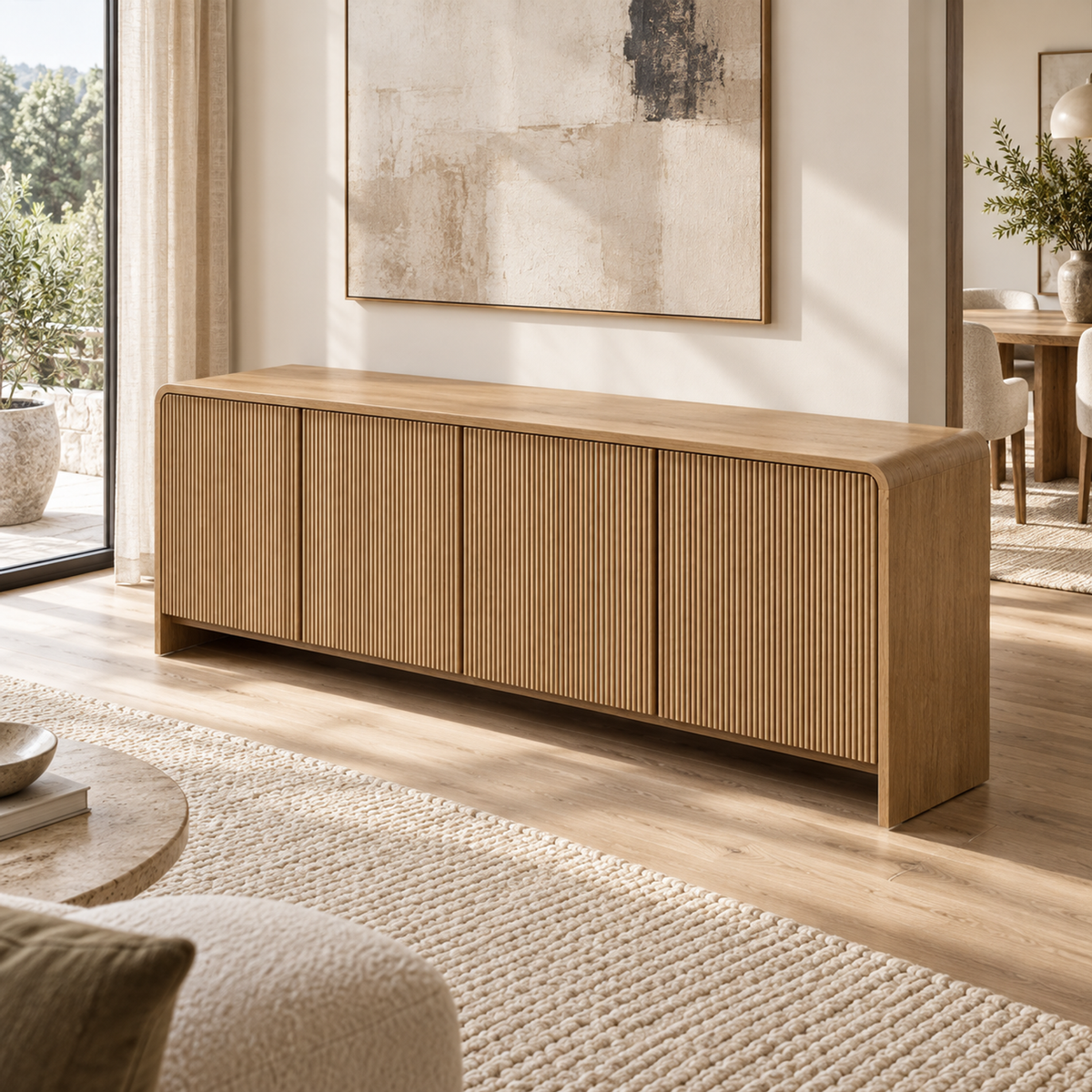 Lifestyle view: Alora 4-Door Sideboard in a realistic setting
