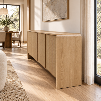 Lifestyle view: Alora 4-Door Sideboard, photographed in a quiet interior