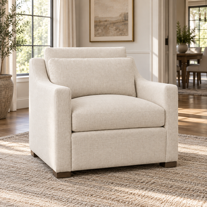 Lifestyle view: Belgian Classic Slope Arm Chair, photographed in a quiet interior