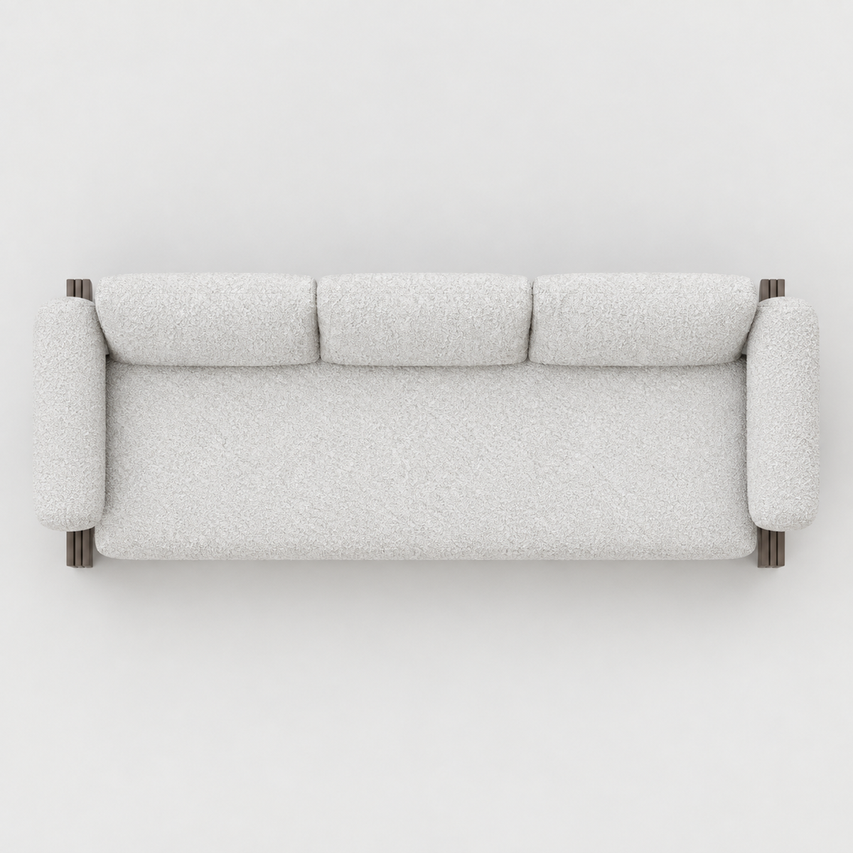 Ethereal Sofa in Aluminium, vertical overhead view