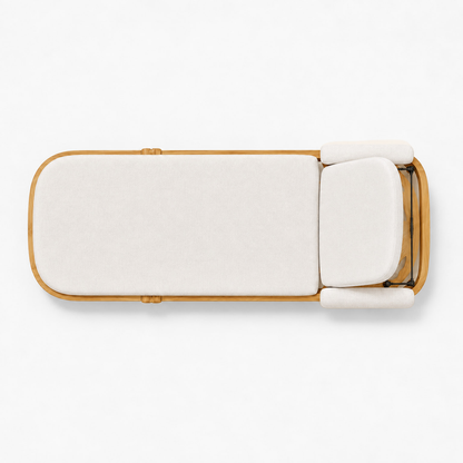 Ethereal Sun Lounger in Teak, vertical overhead view