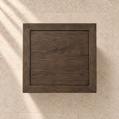 French Contemporary Square Side Table, overhead top view