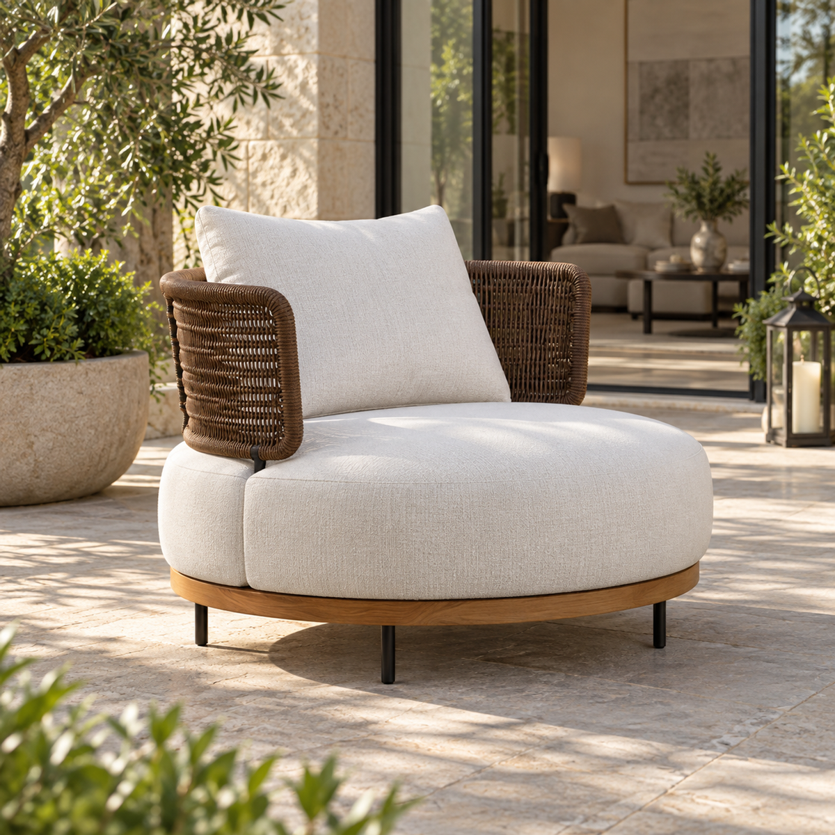 Lifestyle view: Ravello Lounge Chair in a furnished home terrace