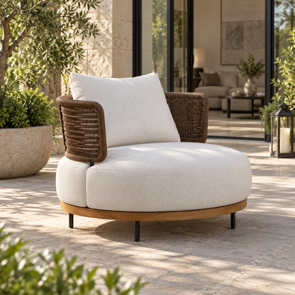 Lifestyle view: Ravello Lounge Chair in a furnished home terrace