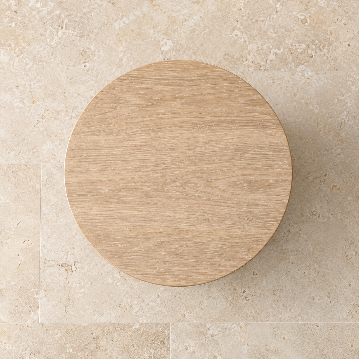 Ligné Open Round Side Table, overhead top view