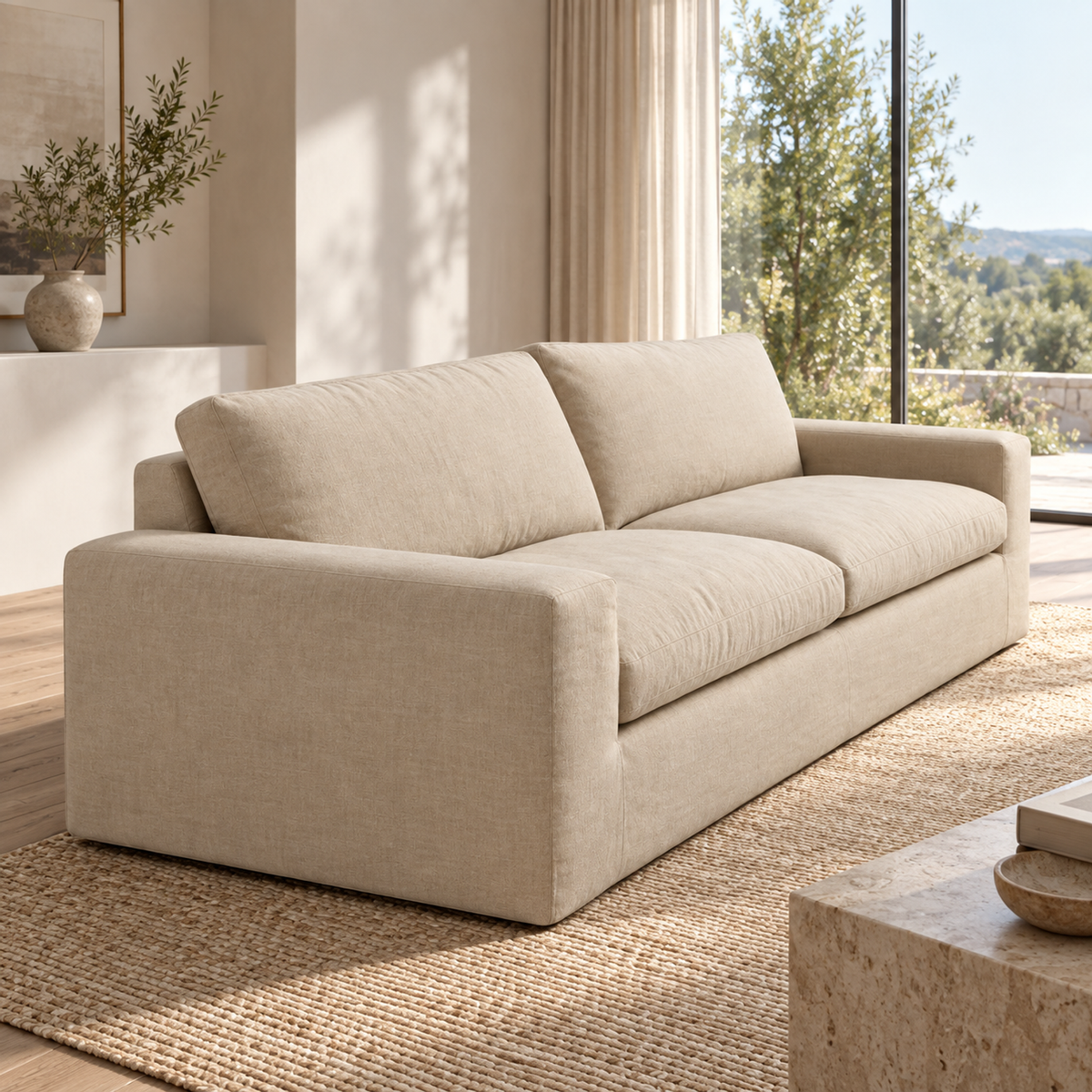 Lifestyle view: Marin Loveseat — photographed in a living room setting, second view