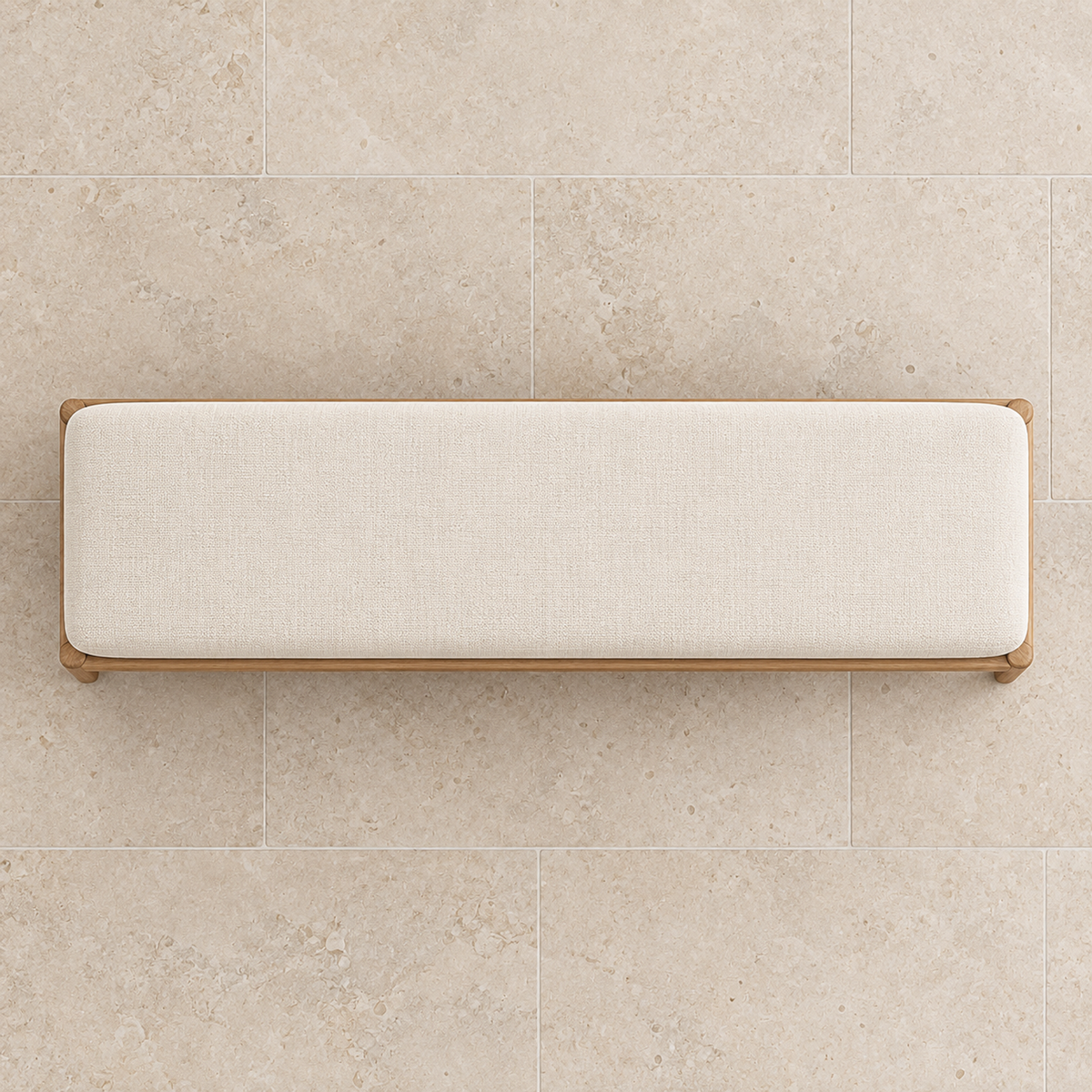 Padua Fabric End-of-Bed Bench, overhead top view