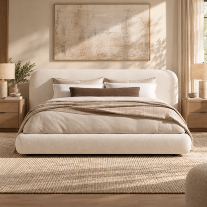 Lifestyle view: Lola Fabric Extended Panel Bed
