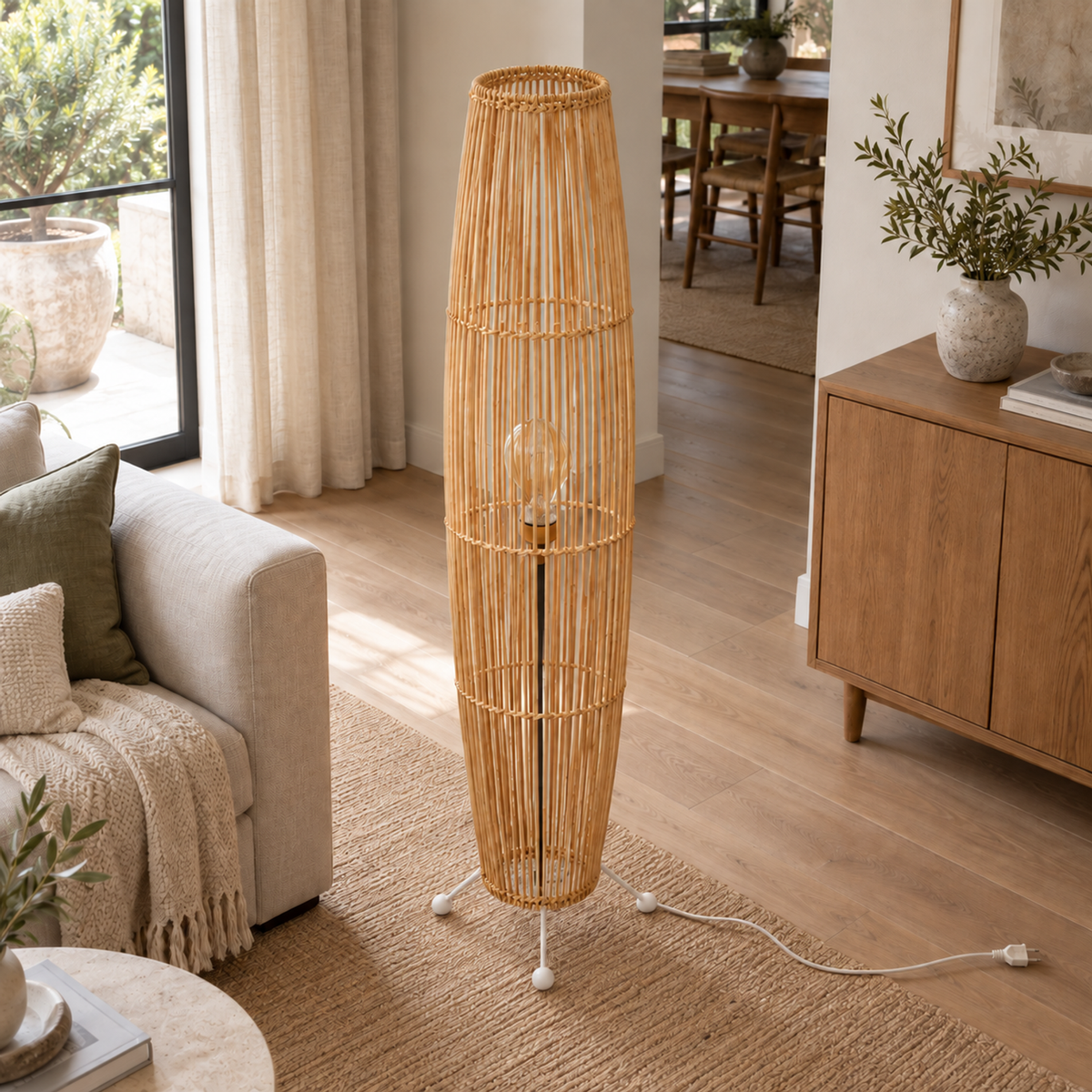 Lifestyle view: Cannella Floor Lamp, Column