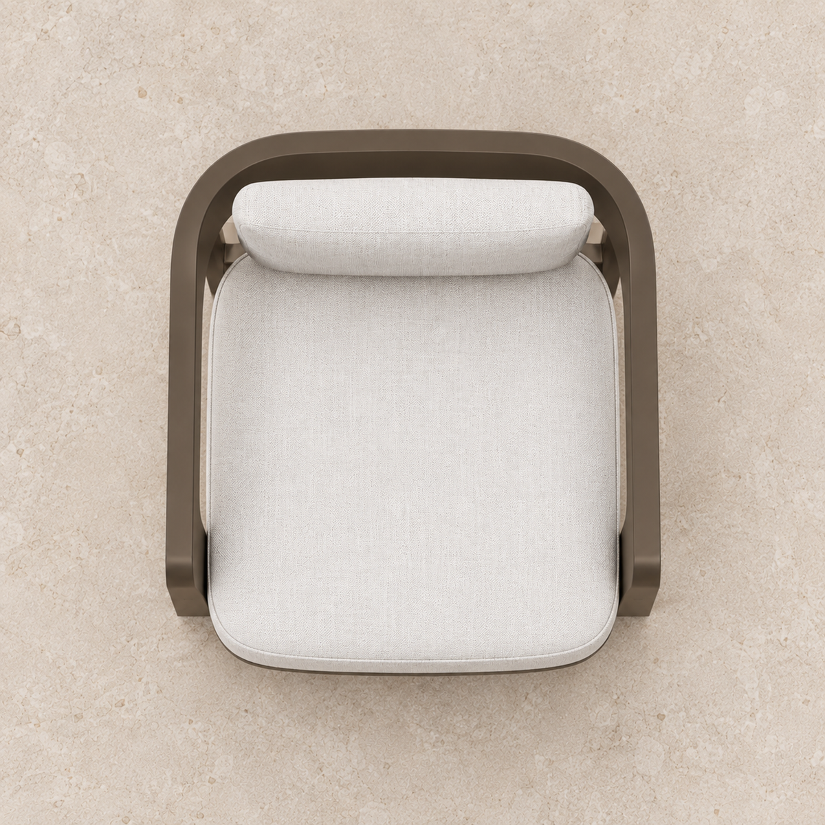 Serein aluminium lounge chair, overhead view on a furnished home terrace