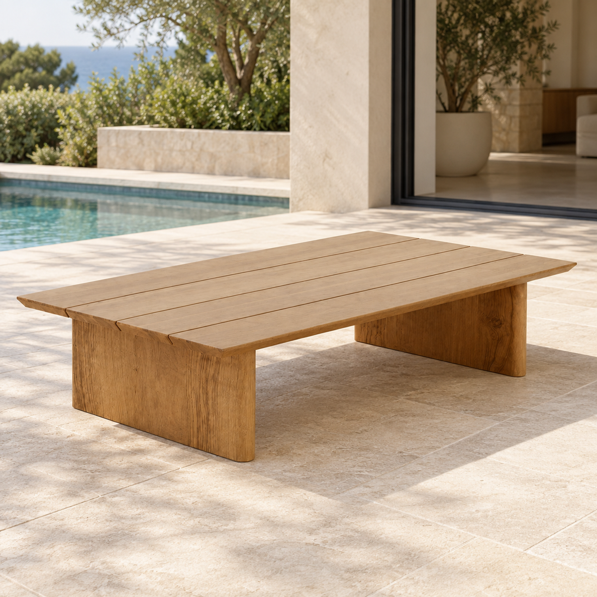 Lifestyle view: Vela Coffee Table in Teak